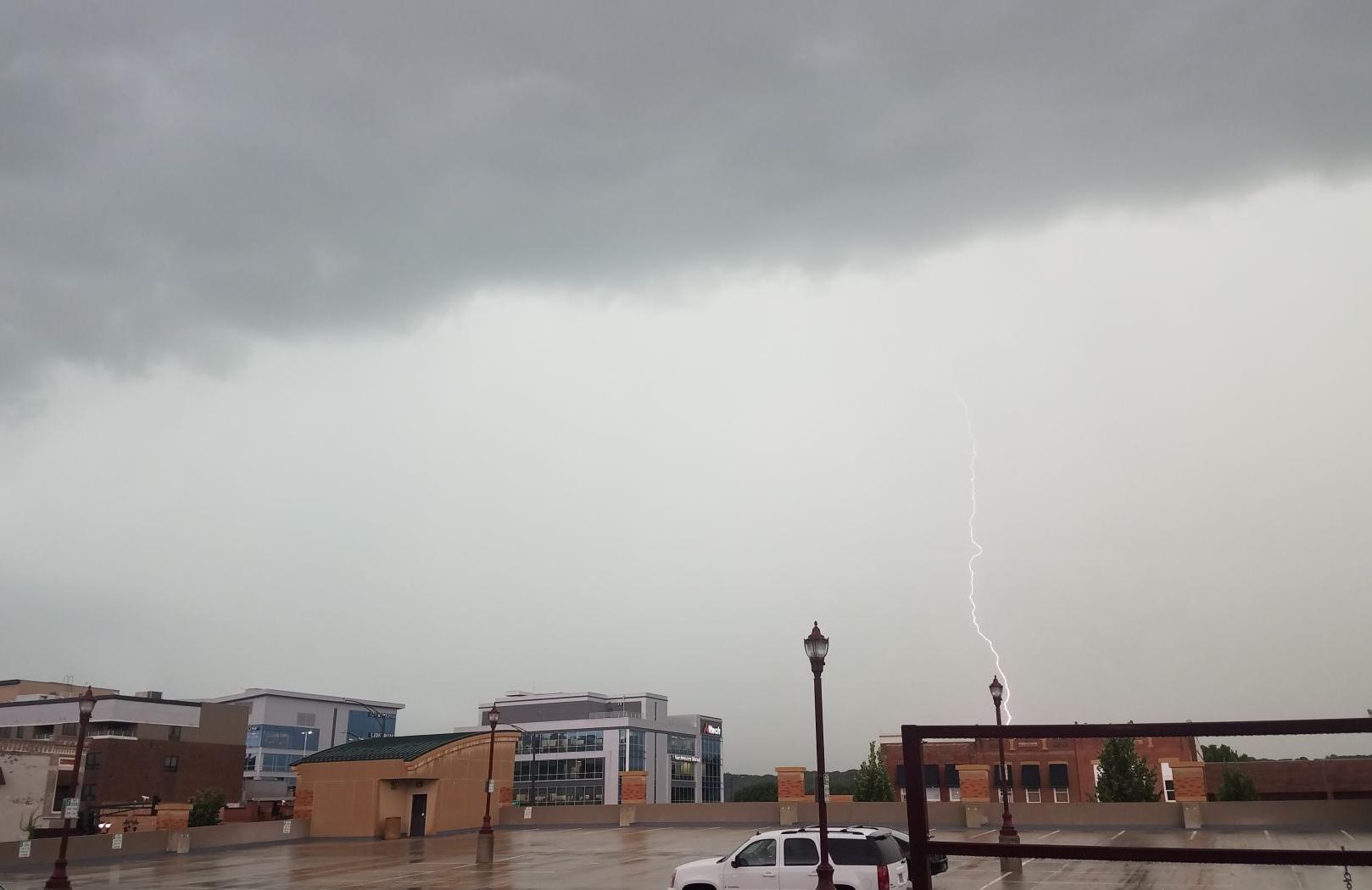 Lightning strikes near Mankato